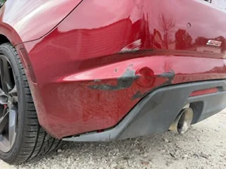 Bumper collision repair at Lefty's Auto Crafters (before)